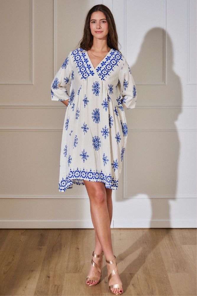 Robe Bleue Bohème Courte