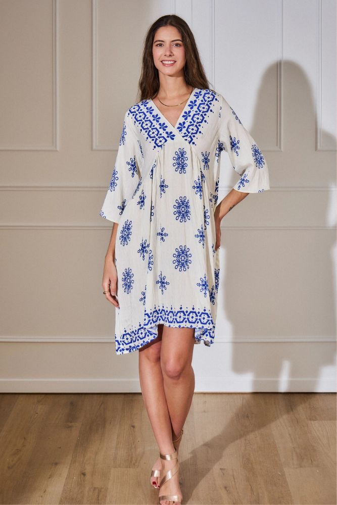 Robe Bleue Bohème Courte
