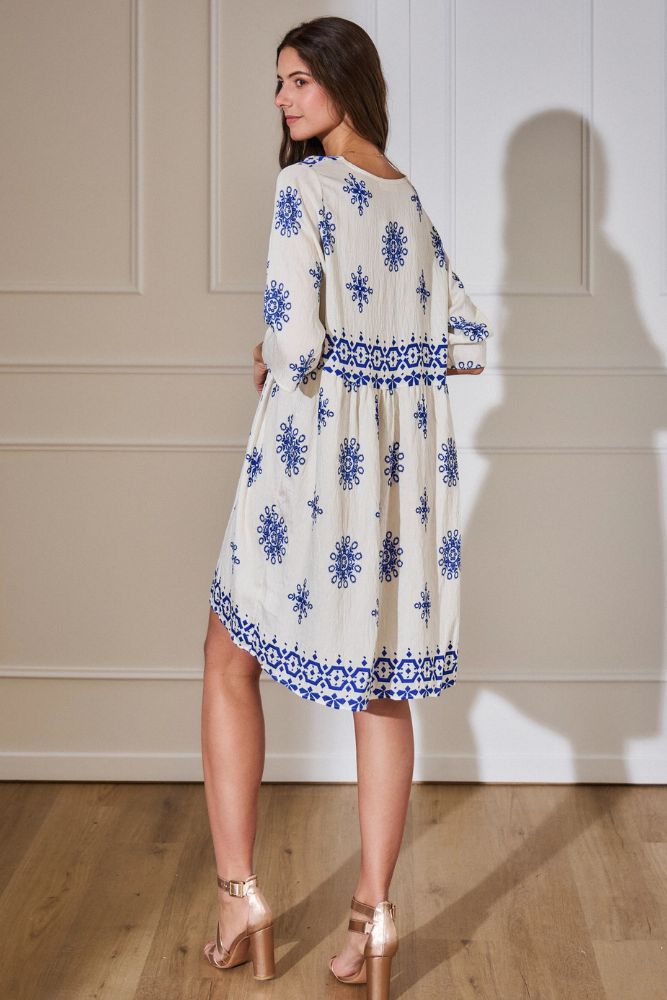 Robe Bleue Bohème Courte