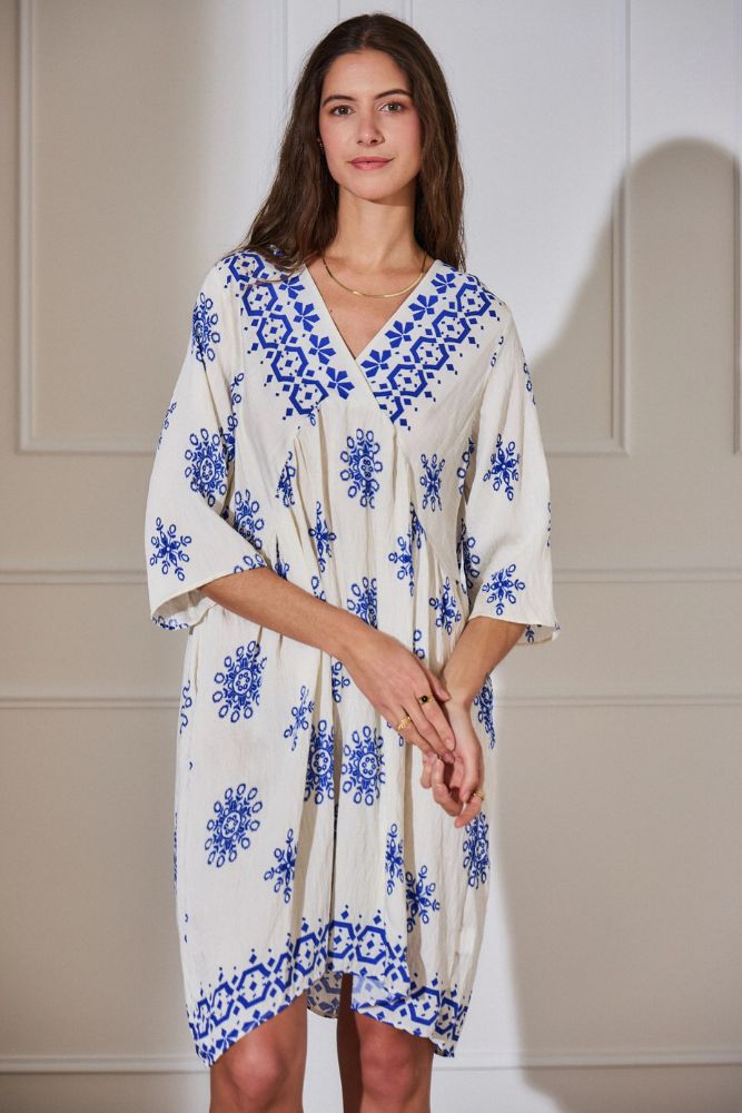 Robe Bleue Bohème Courte