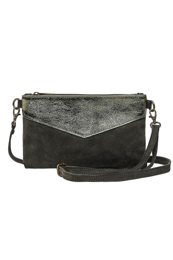 Pochette Bohème Cuir Suède - Kaki