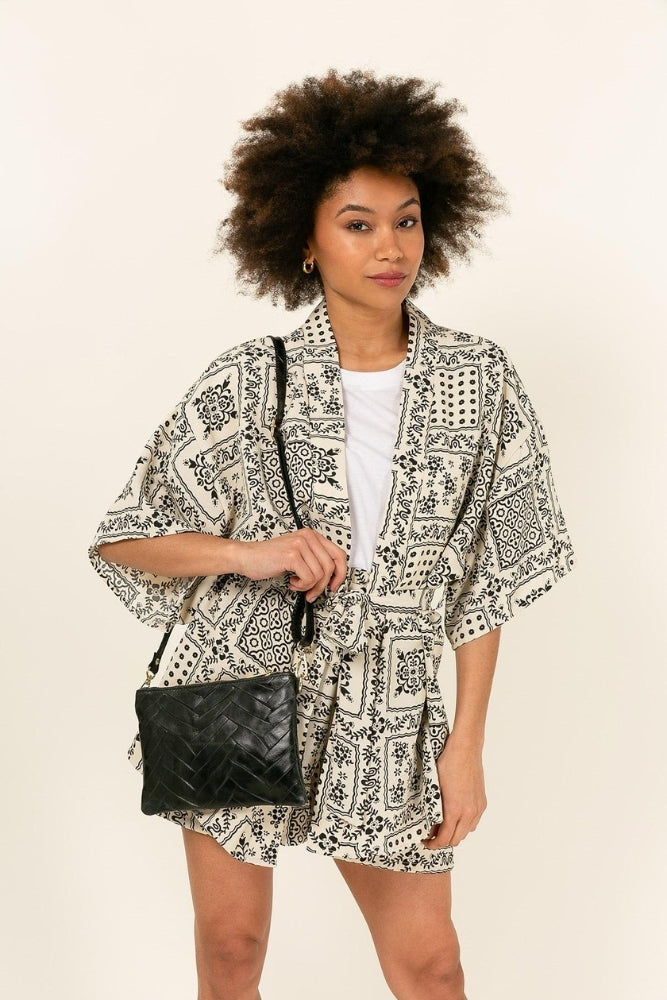 Pochette Bohème Tressée - Noir