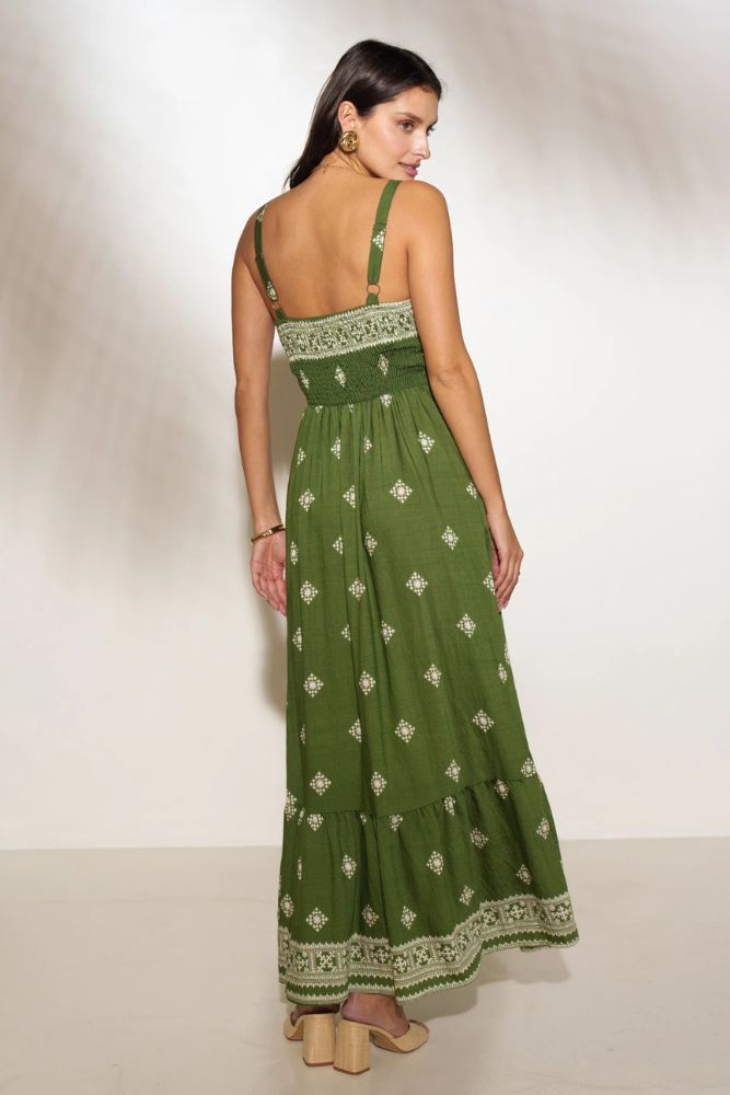 Robe Longue Bohème Verte
