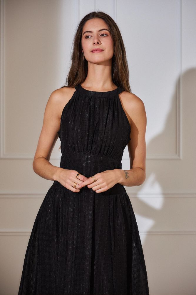 Robe Noire Bohème Chic
