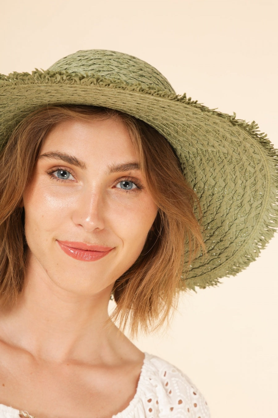 Chapeau de Paille Bohème - Vert / Ajustable