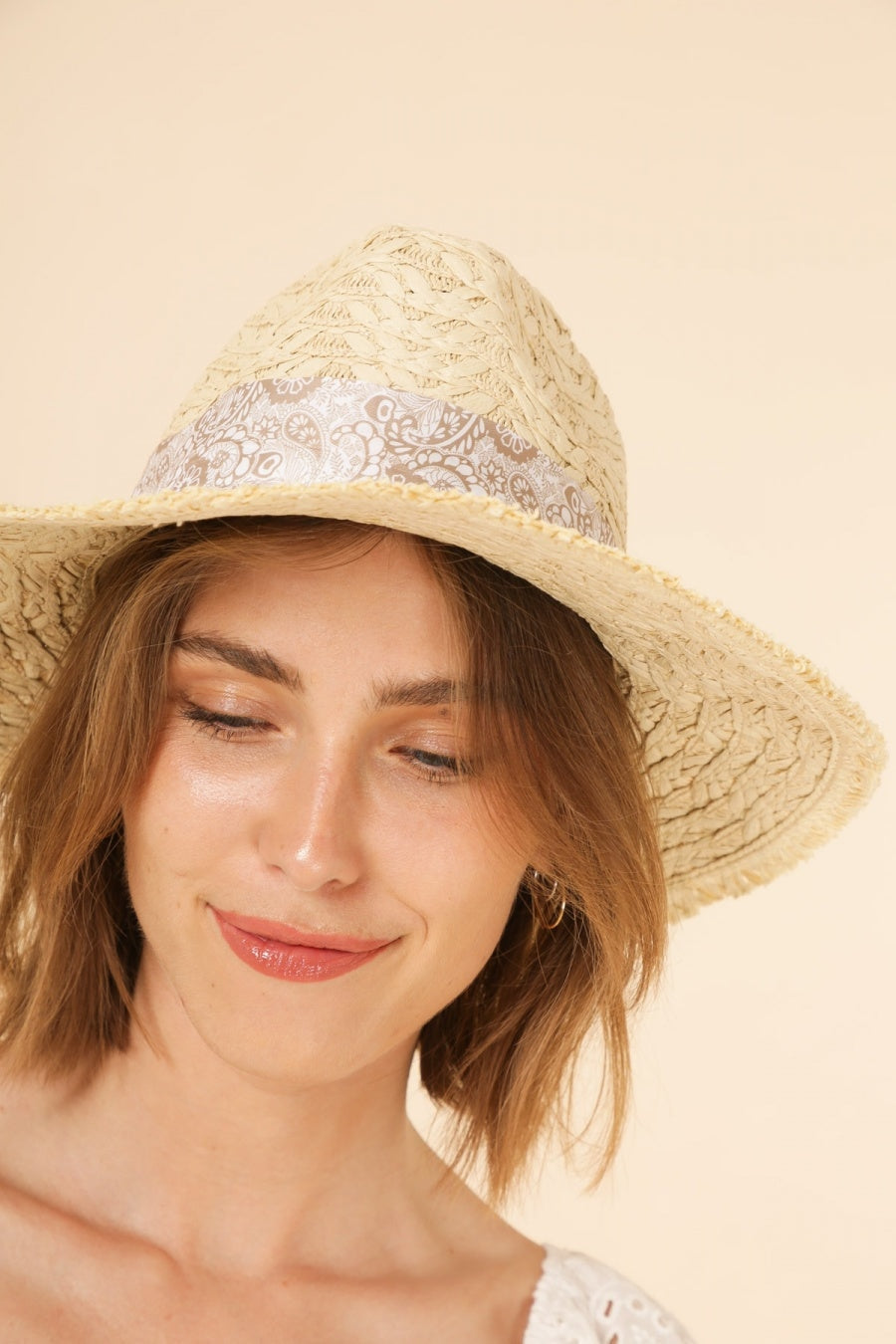 Chapeau Fedora Paille - Beige / Ajustable
