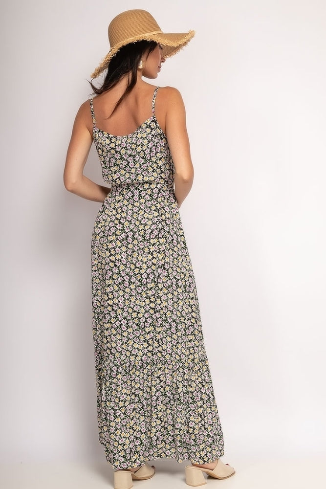 Robe Bohème Noire Fleurie