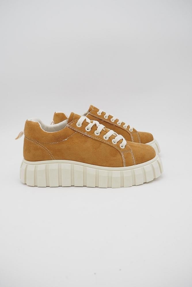 Sneakers Compensées Bohème - 36 / Camel