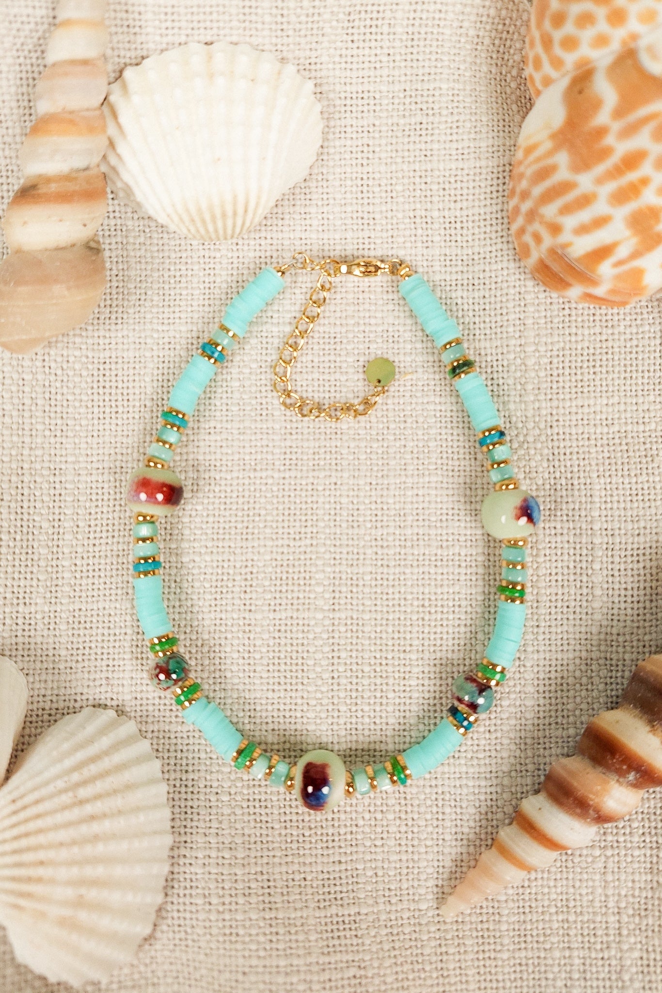 Bracelet Cheville Bohème Turquoise