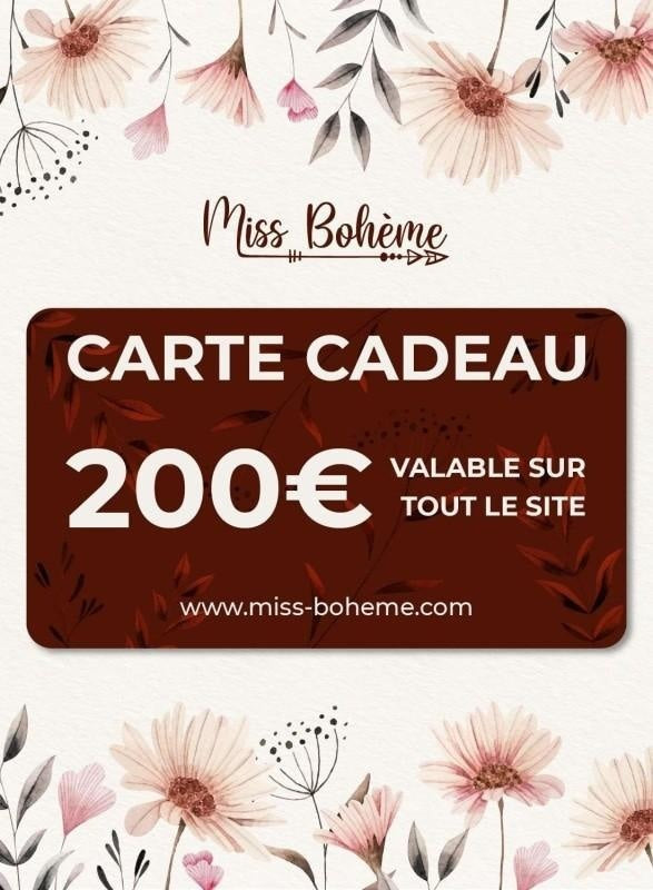 Carte Cadeau Miss Bohème - 200 €
