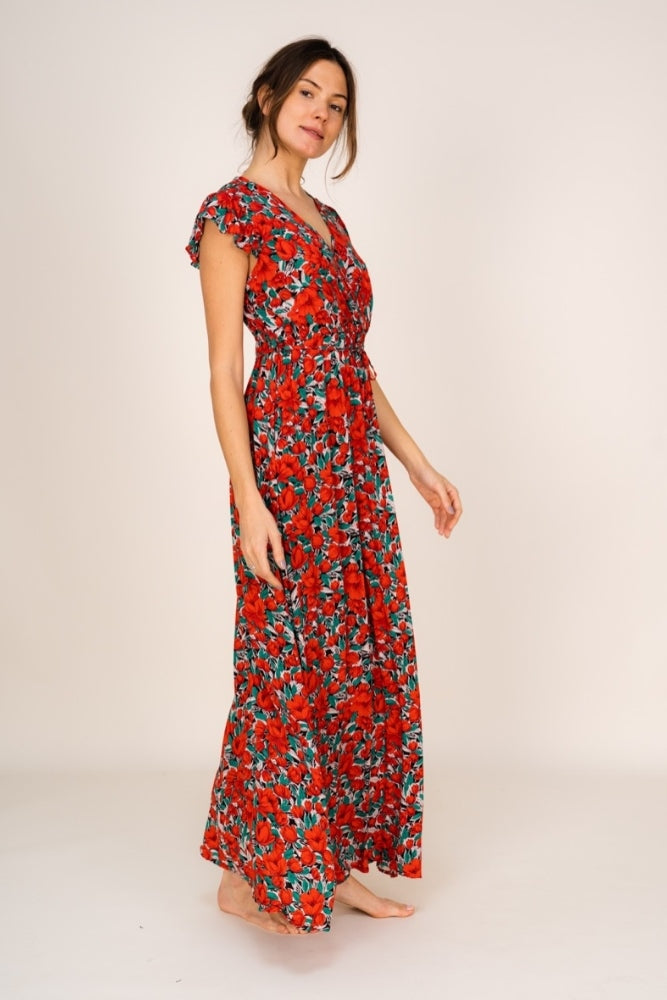 Robe Boheme Fleurie Rouge Miss Boheme